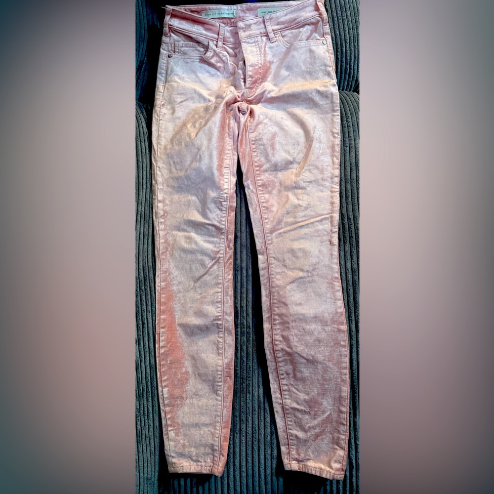 Anthropologie Pink Metallic High-Rise Women's Jeans